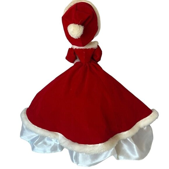 Artmark 1977 Boudoir 15" Big Eyes Christmas Doll Red Dress Victorian Vtg Korea - Picture 2 of 16